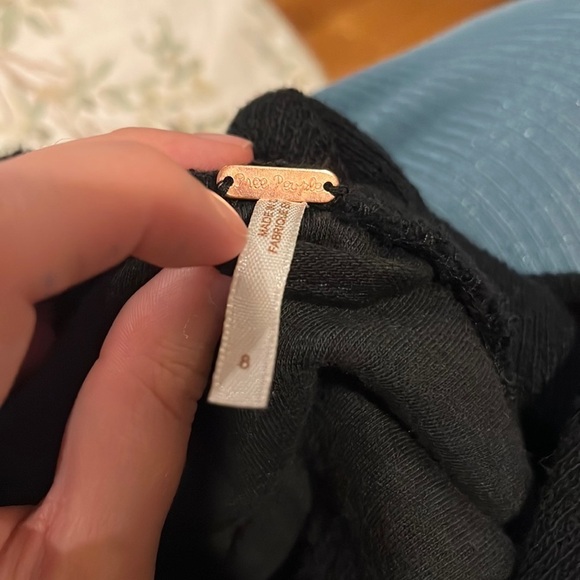 Free People Drape Front Coated Jacket Black 8 - Picture 5 of 10